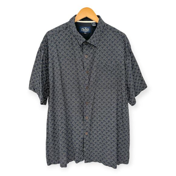 Nat Nast | XXL | Silk Blend Traditional Fit Pattern Short Sleeve Button-Up Shirt - Picture 5 of 11